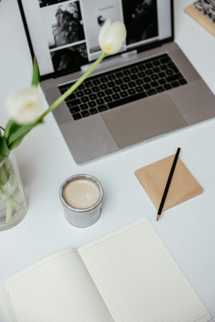 Laptop and a cup of coffee